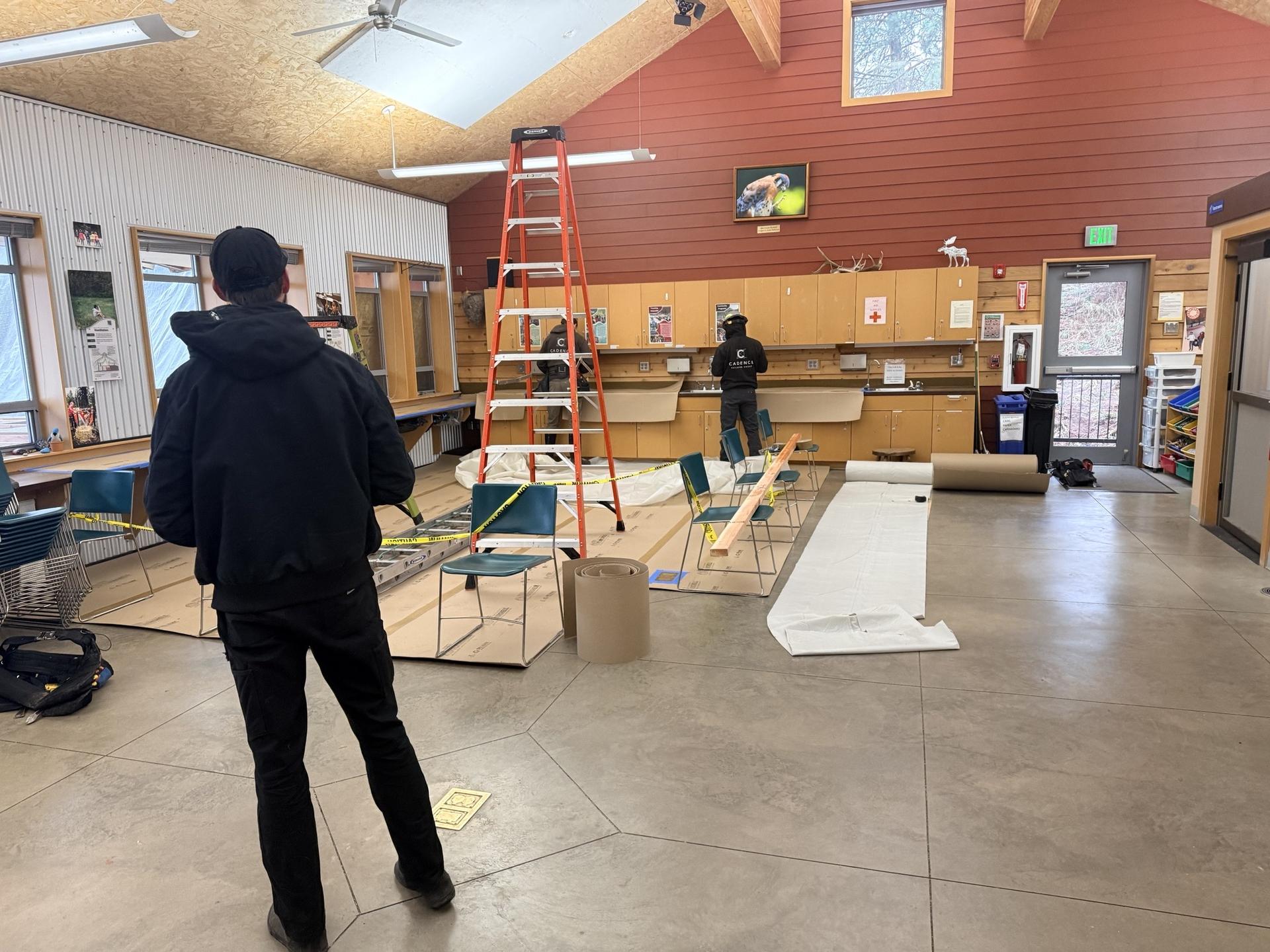 Image of inside the Red Barn after the wind storm - December 2025