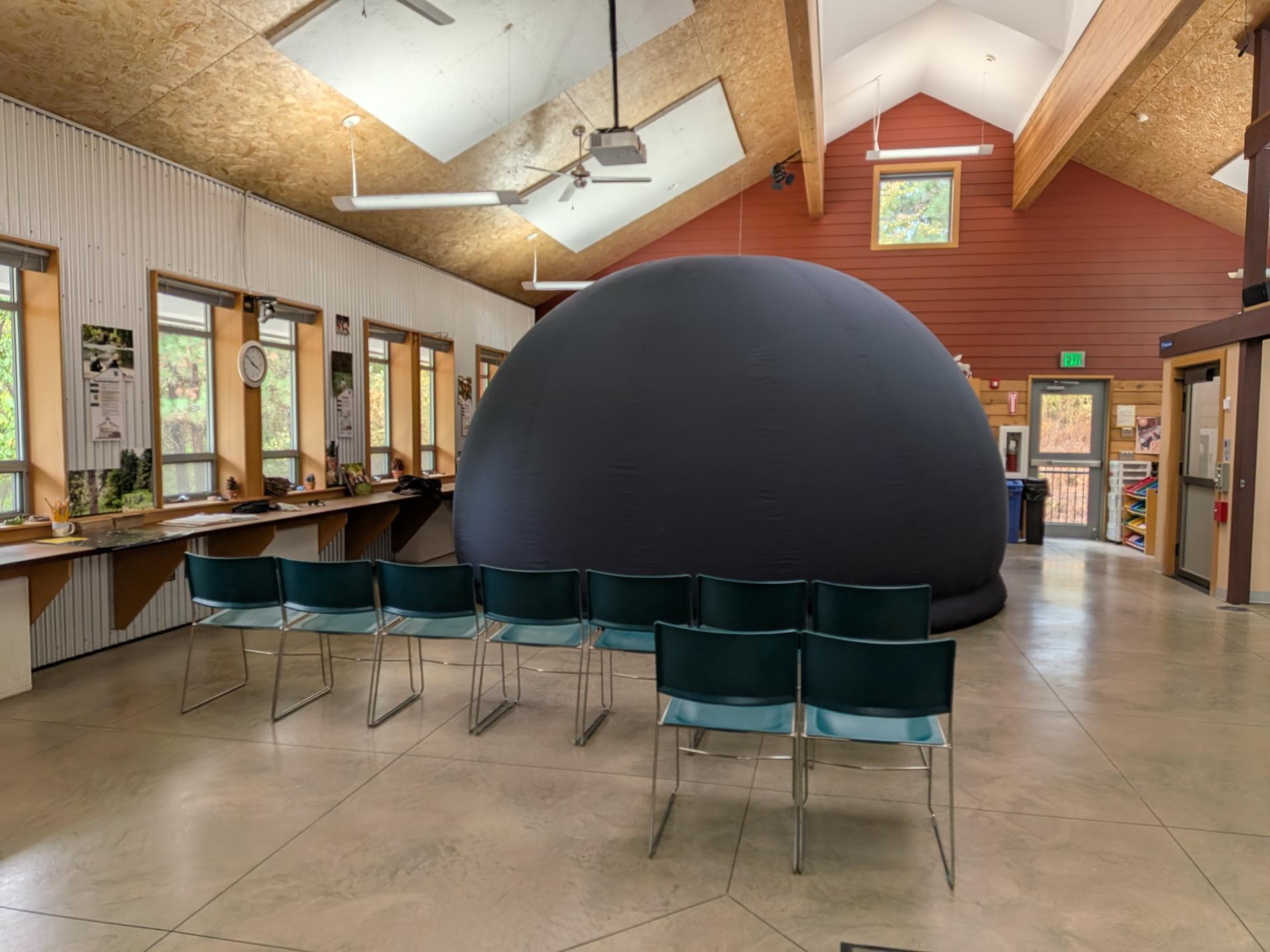 Picture of WRI's Traveling Planetarium in the Red Barn.