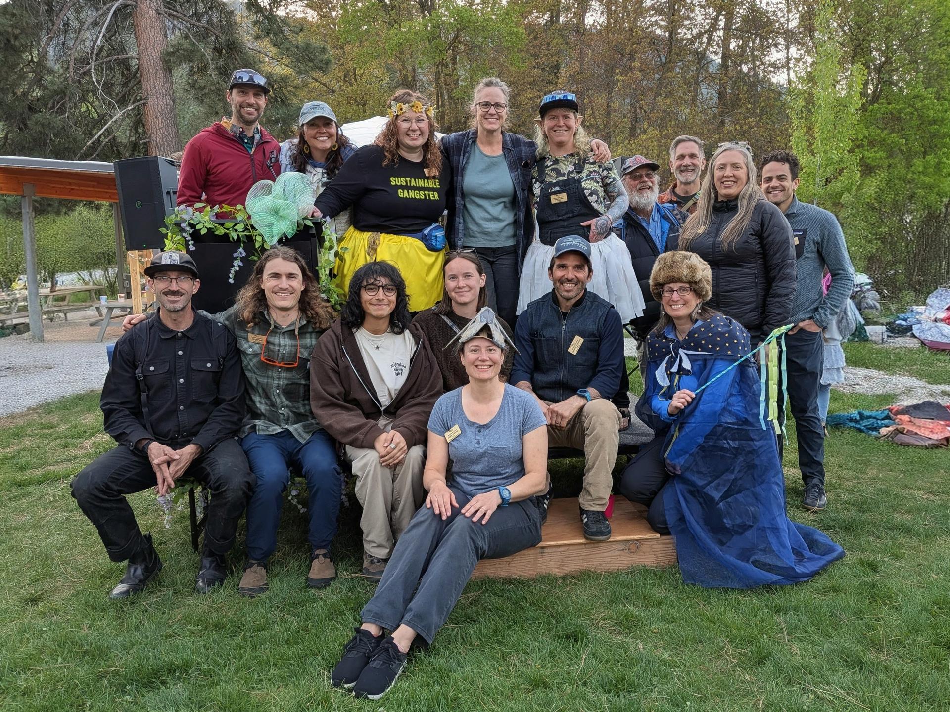Image of WRI staff and board of directors at the end of the 2026 Trashion Show.