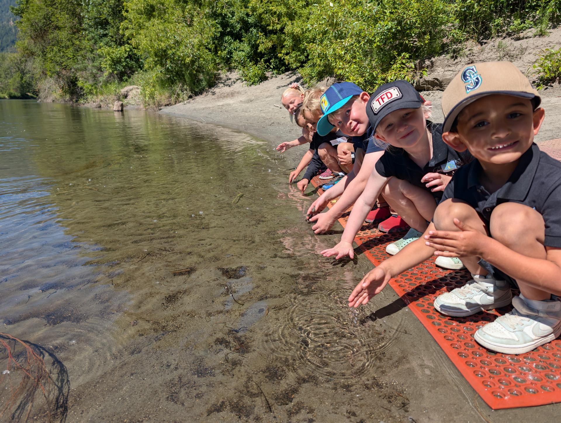Students from Seeds Learning Center and Academy participating in WRI Field Days along the Wenatchee River.