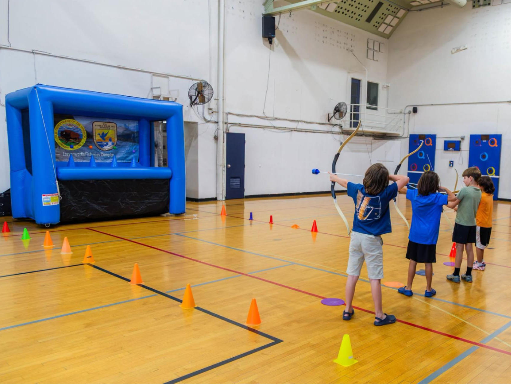 WRI Pathfinders Camp archery at Wenatchee YMCA.