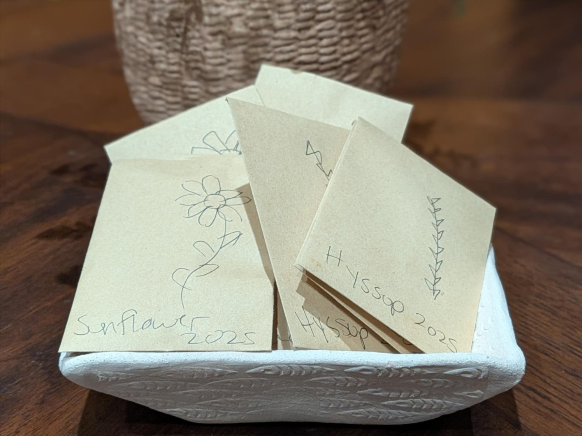 Homemade seed packets.