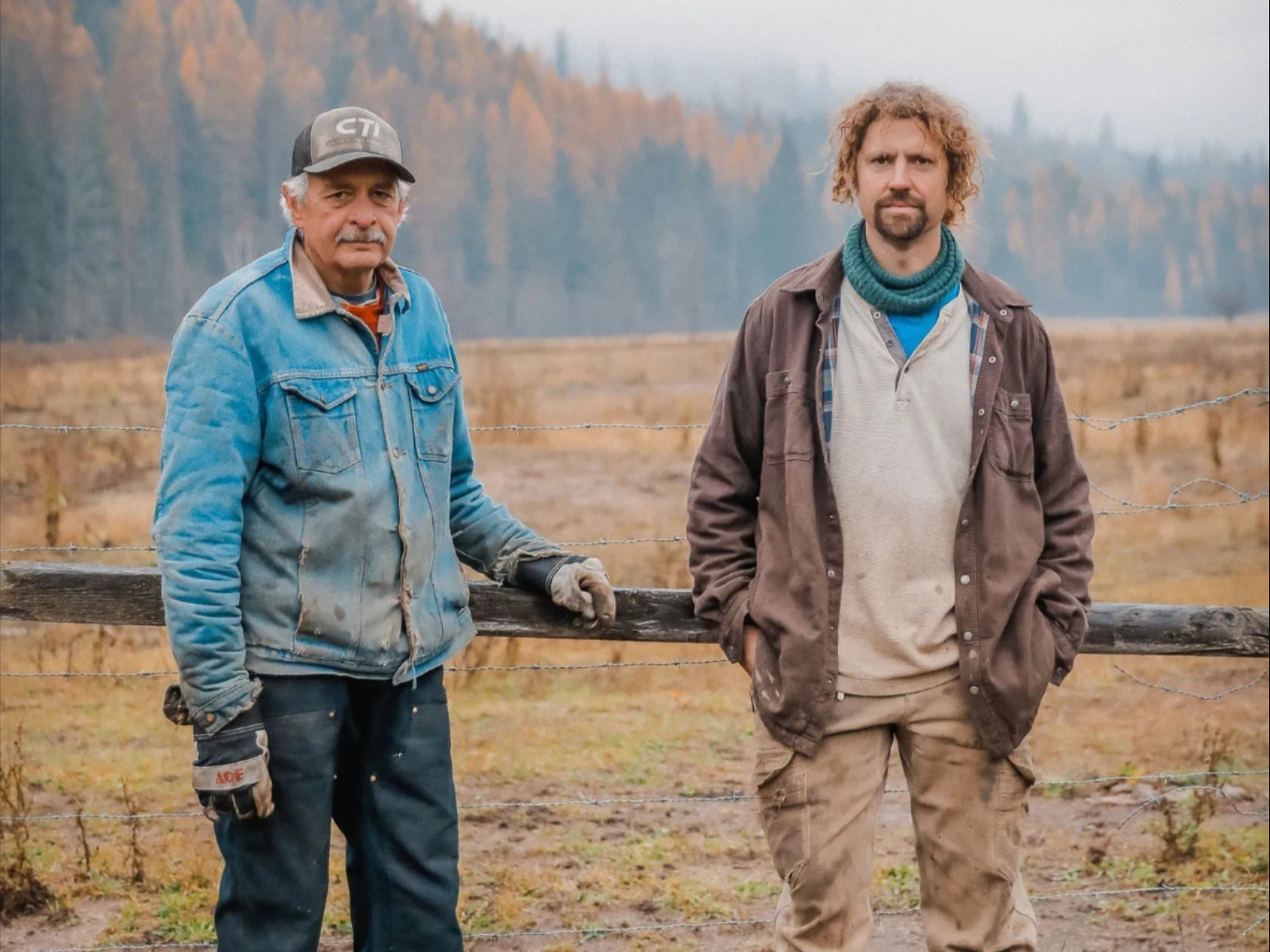 An image of Daniel Curry and Jerry Francis featured in the 'Wolf Land' film. 