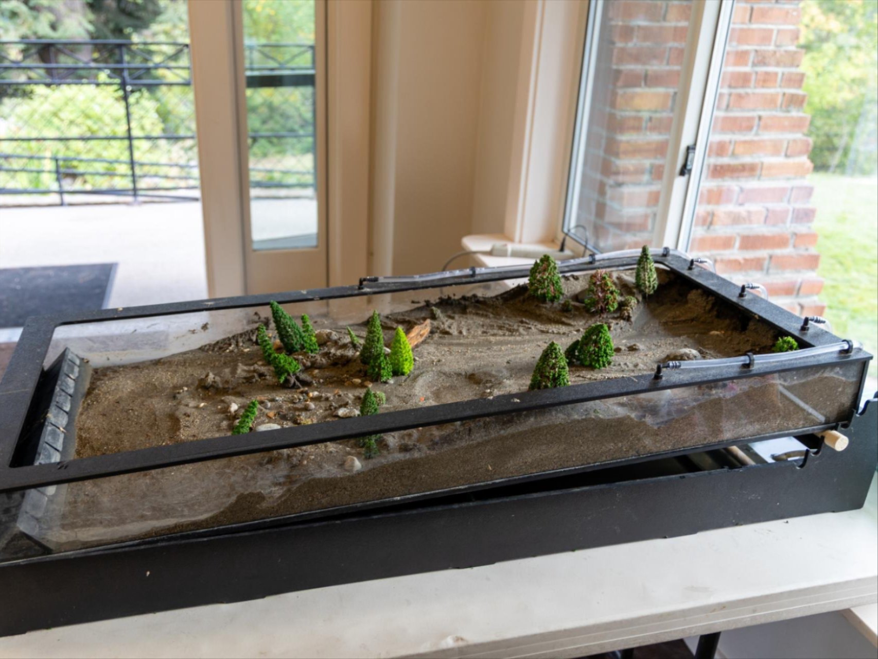 Picture of stream table. An interactive educational activity.