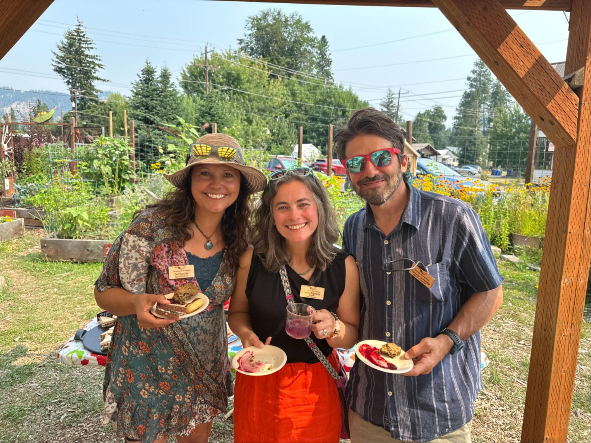 WRI Staff and Board Member at an event at the Community Garden in Leavenworth.