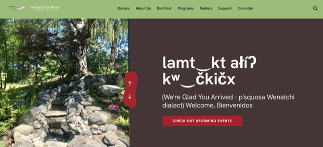 A screenshot of WRI's new website, highlighting the homepage with 