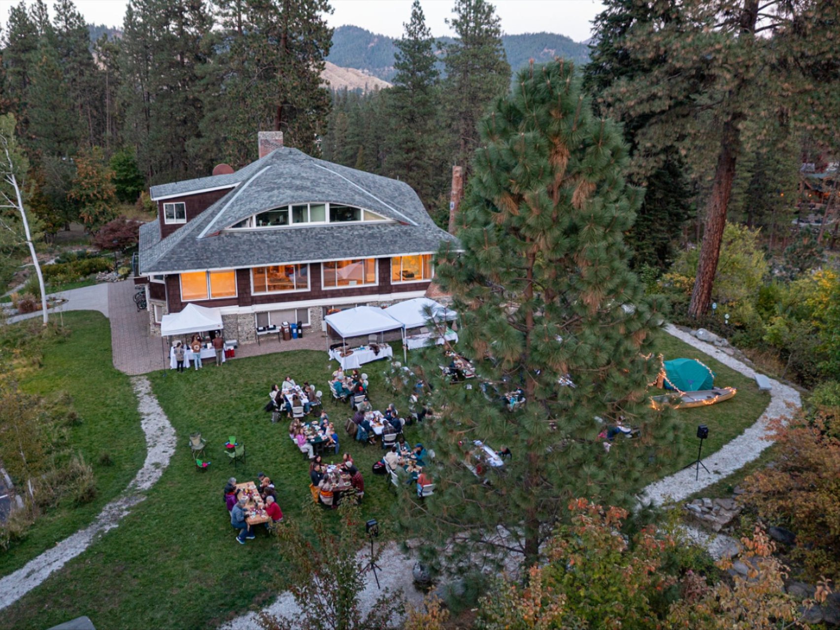 Sunset & S'mores 2026 picture of the River Haus Lawn. Photo by Dave Masuda