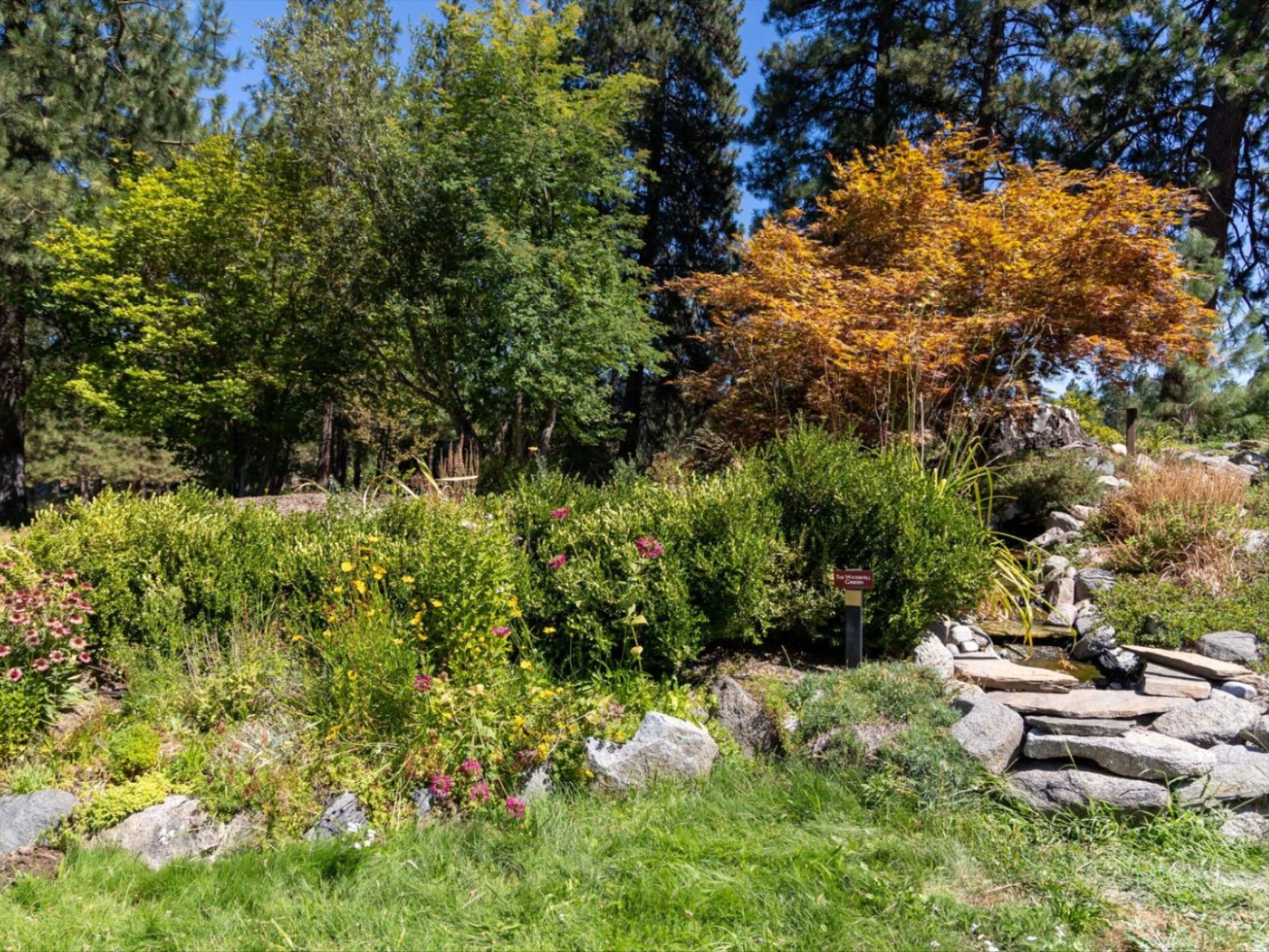 Waterfall Garden outside of the River Haus.